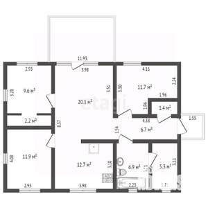 Дом 97м², 1-этажный, участок 8 сот.