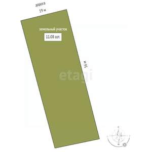 Дом 60м², 1-этажный, участок 11 сот.