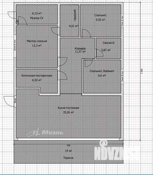 Дом 115м², 1-этажный, участок 4 сот.