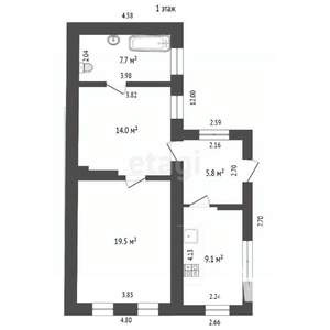 Дом 92м², 1-этажный, участок 3 сот.