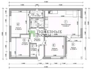 Дом 117м², 1-этажный, участок 6 сот.
