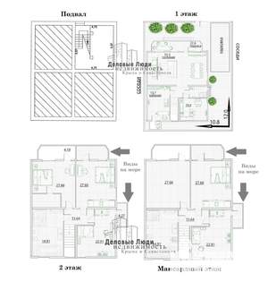 Дом 412м², 3-этажный, участок 4 сот.