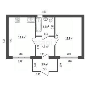 Дом 40м², 1-этажный, участок 4 сот.