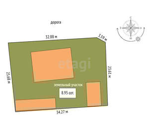 Дом 296м², 3-этажный, участок 9 сот.