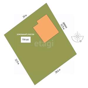 Дом 206м², 3-этажный, участок 9 сот.