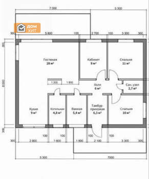 Дом 90м², 1-этажный, участок 4 сот.