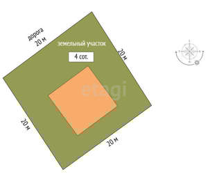 Дом 74м², 1-этажный, участок 4 сот.