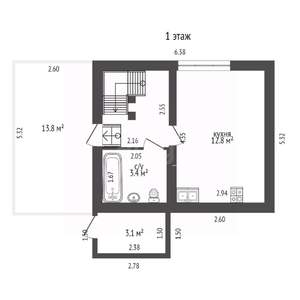 Дом 94м², 3-этажный, участок 7 сот.