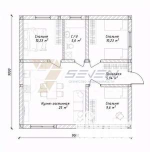 Дом 79м², 1-этажный, участок 4 сот.
