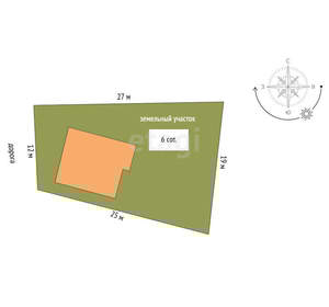 Дом 35м², 2-этажный, участок 6 сот.