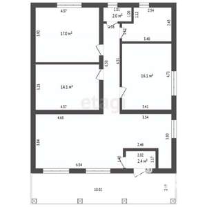 Дом 127м², 1-этажный, участок 4 сот.