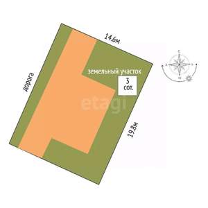 Дом 201м², 2-этажный, участок 3 сот.