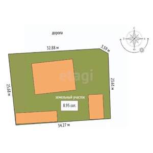 Дом 296м², 3-этажный, участок 9 сот.