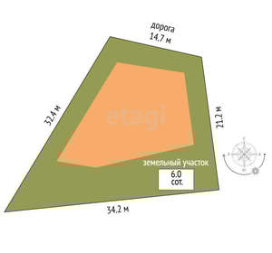 Дом 251м², 2-этажный, участок 6 сот.