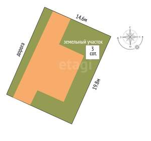 Дом 201м², 2-этажный, участок 3 сот.