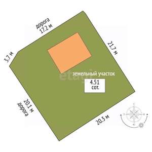 Дом 68м², 1-этажный, участок 5 сот.