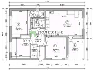 Дом 117м², 1-этажный, участок 4 сот.