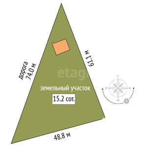 Дом 41м², 1-этажный, участок 15 сот.