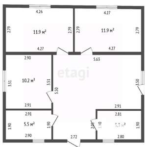 Дом 73м², 1-этажный, участок 4 сот.