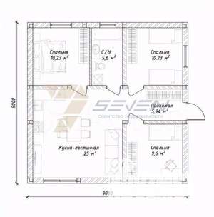 Дом 79м², 1-этажный, участок 4 сот.