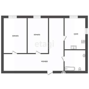 Дом 54м², 1-этажный, участок 2 сот.