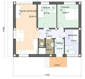 Дом 80м², 1-этажный, участок 5 сот.