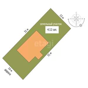 Дом 148м², 2-этажный, участок 4 сот.