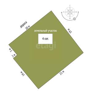 Дом 110м², 1-этажный, участок 4 сот.