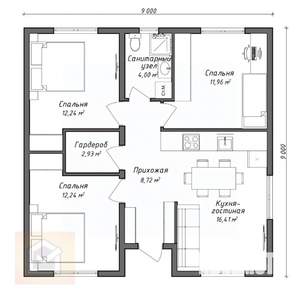 Дом 81м², 1-этажный, участок 4 сот.