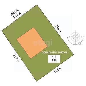 Дом 114м², 2-этажный, участок 4 сот.