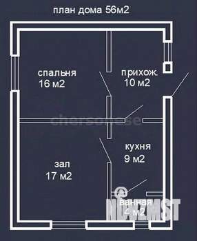 Дом 56м², 1-этажный, участок 12 сот.