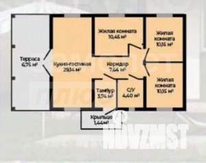 Дом 76м², 1-этажный, участок 4 сот.