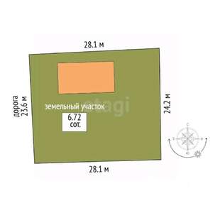 Дом 62м², 1-этажный, участок 7 сот.  