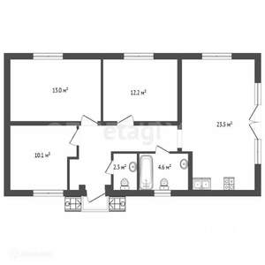 Дом 102м², 1-этажный, участок 4 сот.  