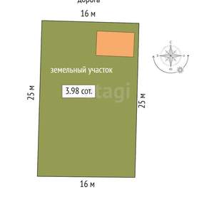 Дом 25м², 1-этажный, участок 4 сот.  