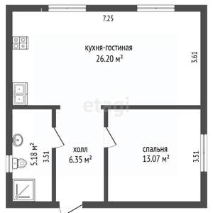 Дача 90м², 1-этажный, участок 4 сот.  