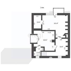 Дом 87м², 2-этажный, участок 4 сот.  