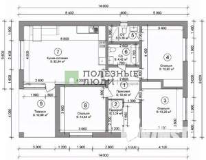 Дом 117м², 1-этажный, участок 4 сот.  