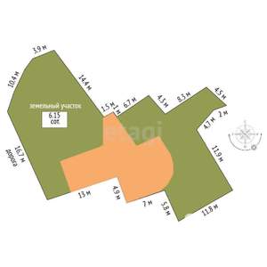 Дом 102м², 2-этажный, участок 6 сот.  