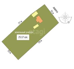 Дом 36м², 1-этажный, участок 25 сот.  