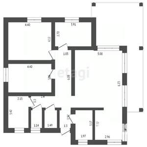 Дом 130м², 1-этажный, участок 4 сот.  