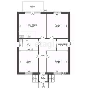 Дом 120м², 1-этажный, участок 4 сот.  