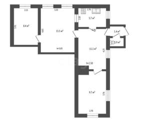 Дом 60м², 1-этажный, участок 2 сот.  