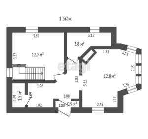 Дом 115м², 2-этажный, участок 9 сот.  