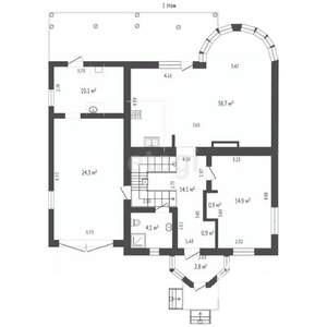 Дом 179м², 2-этажный, участок 6 сот.  