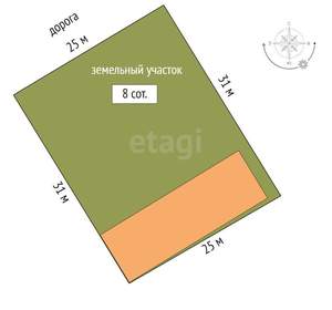Дом 217м², 2-этажный, участок 8 сот.  