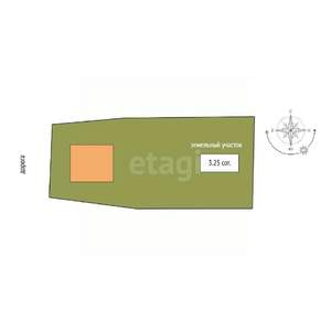 Дом 45м², 1-этажный, участок 3 сот.  