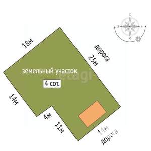 Дача 38м², 2-этажный, участок 4 сот.  