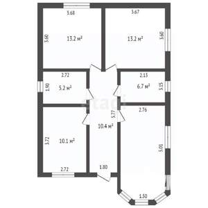 Дом 76м&sup2;, 1-этажный, участок 6 сот.  