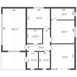 Дом 141м², 1-этажный, участок 4 сот.  